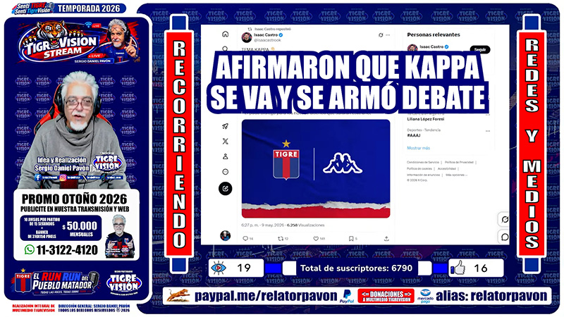 Afirmaron que KAPPA se va de Tigre y se armó el debate